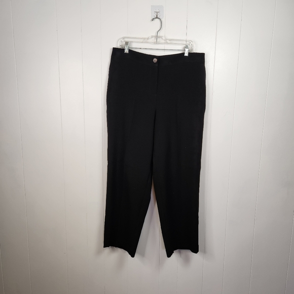 Addition Elle Black Wide Leg Trousers Pants High Rise Elastic Waist Plus Size 14 - Picture 3 of 11